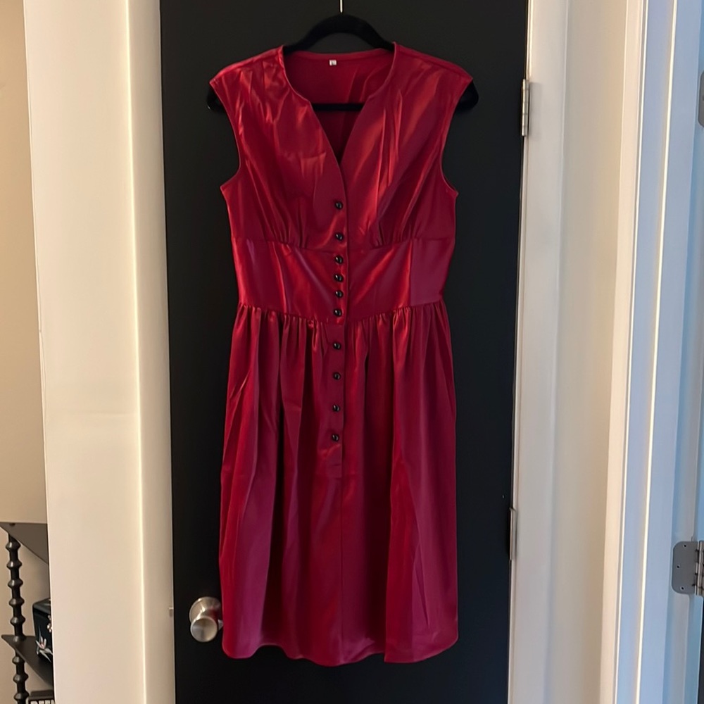 Crimson “Vintage Pin-Up Girl” Dress